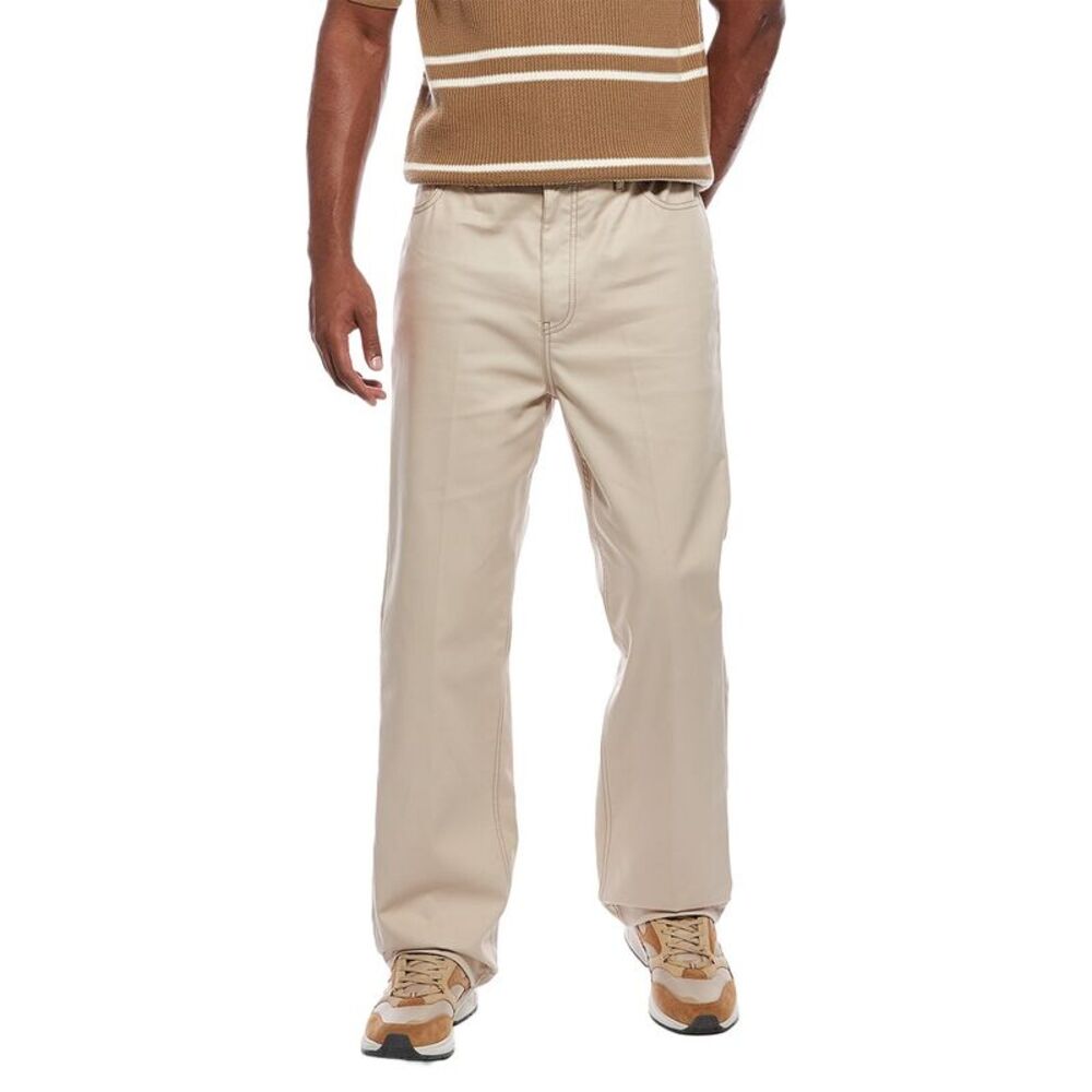 Valentino Mens  Solid Trouser, Tan